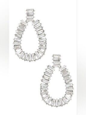 SHASHI Empress Earrings Silverplated Rhodium New